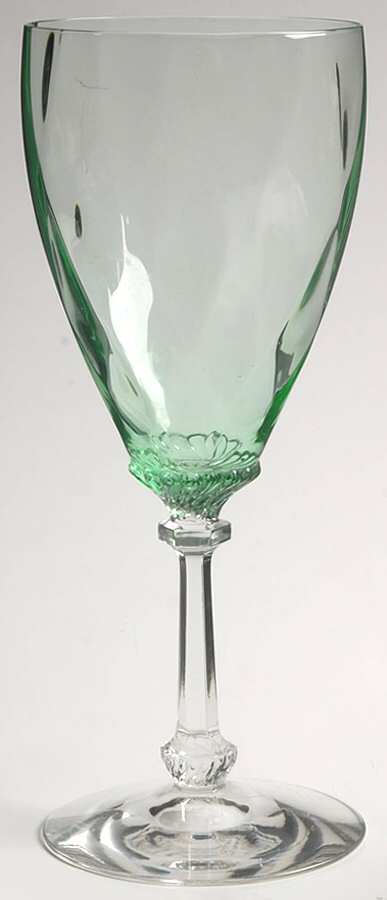 Old Dominion Green (Green Bowl, Clear Stem) Water Goblet by Heisey-1