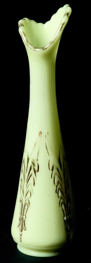 Winged Scroll Custard (Gold Accents) 5"-8" Small Swung Bud Vase by Heisey-1