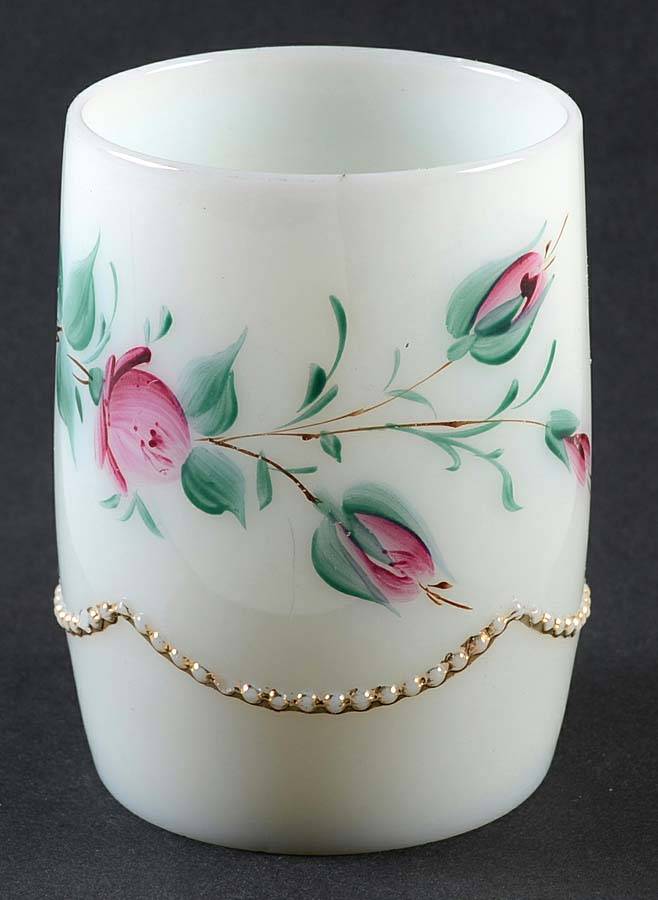 Beaded Swag Opal 8 Oz Flat Tumbler by Heisey-1