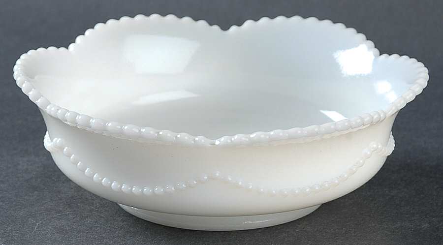 Beaded Swag Opal Small Fruit Dessert Bowl by Heisey-1
