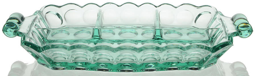 Whirlpool Zircon (Green) 11" Octagonal 4 Part Relish by Heisey-1
