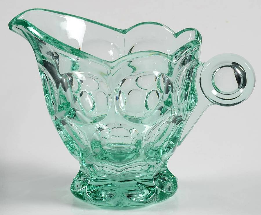 Whirlpool Zircon (Green) Footed Creamer by Heisey-1