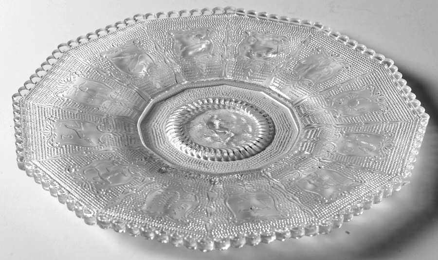 Zodiac Clear (Stem 1590, Astrological) 8" Salad Plate by Heisey-1
