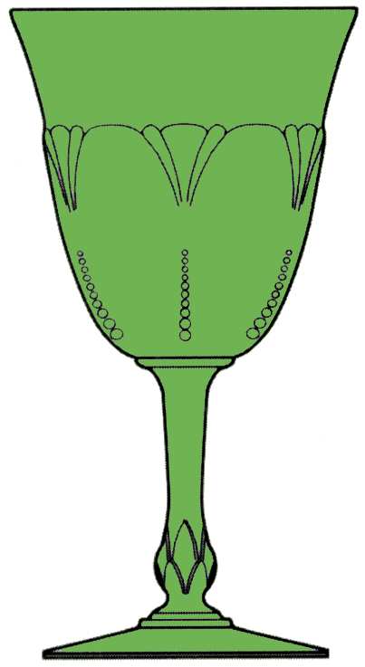 Empress Moongleam (Stem 1401) Water Goblet by Heisey-1