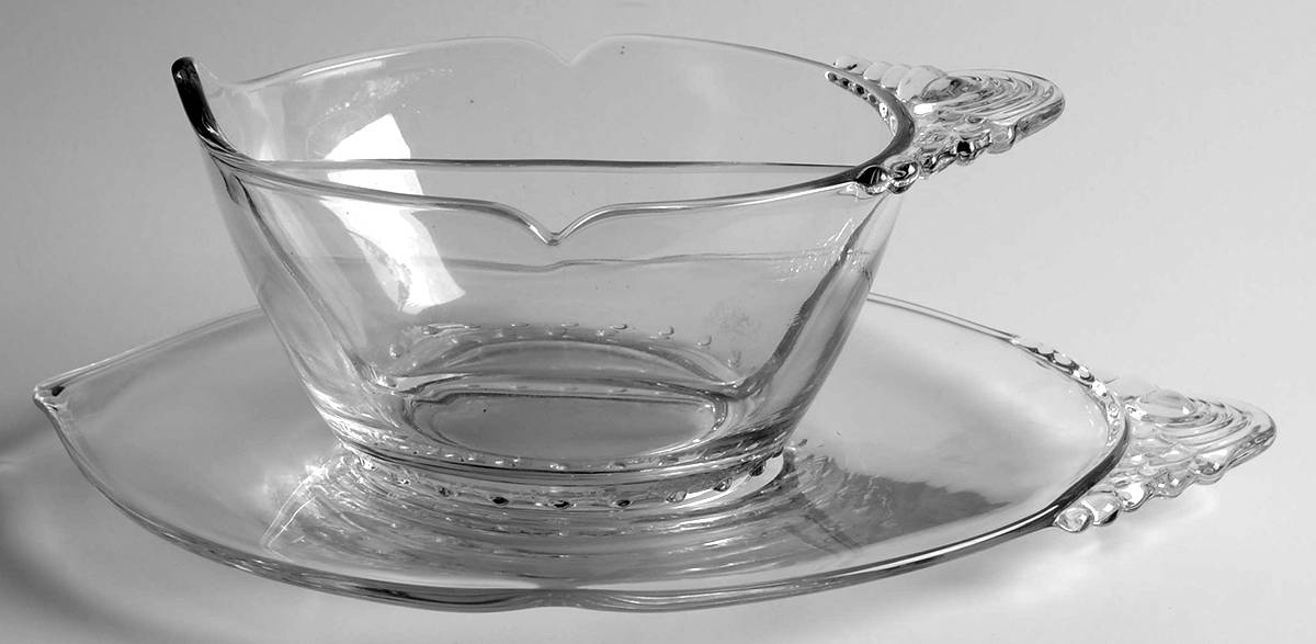 Fern Clear (Line 1495) Divided Mayonnaise with Underplate by Heisey-1