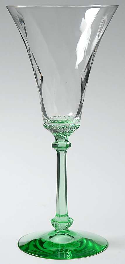 Albemarle Green (Green Stem, Clear Bowl) Water Goblet by Heisey-1