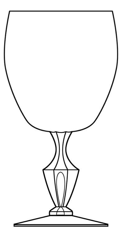 7476 (Non Optic Bowl) Water Goblet by Hawkes-1