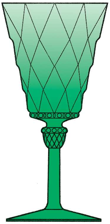Charter Oak Green Water Goblet by Heisey-1