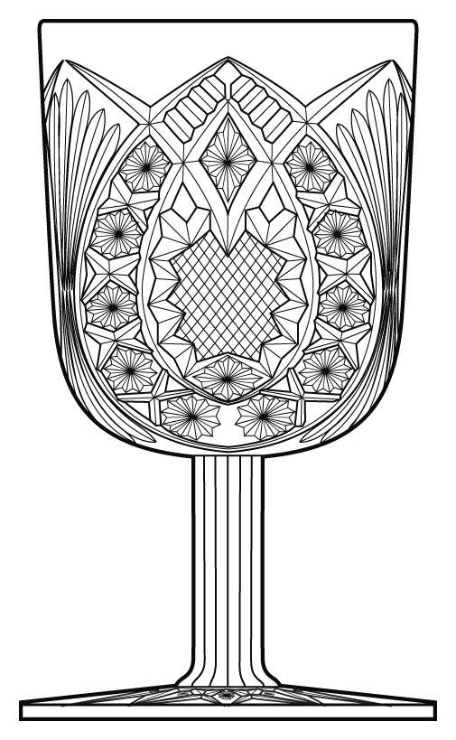 Arrowhead In Oval Water Goblet by Higbee-1