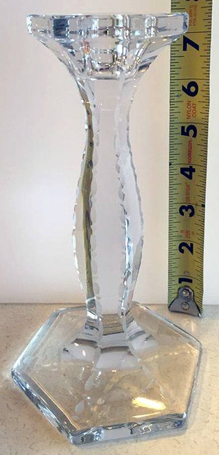 Patrician Clear (Line 5) 7" Single Light Candlestick by Heisey-1