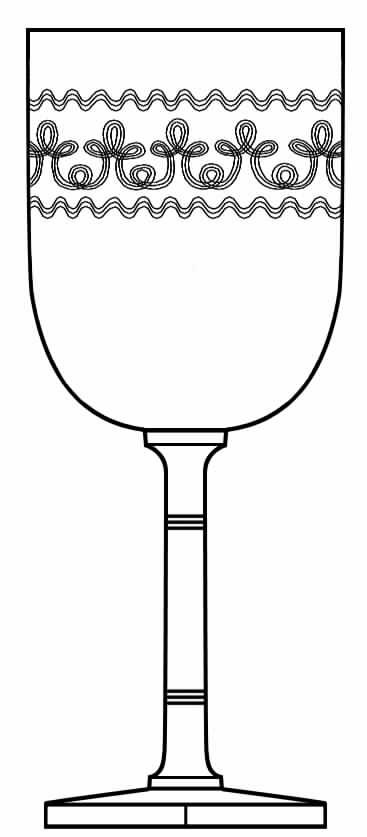 Ric Rac & Trefoil (Stem #3418) Water Goblet by Heisey-1