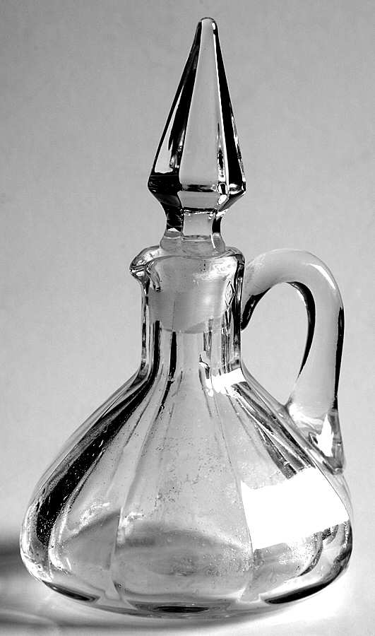 Wide Flat Panel Clear 2 Oz Cruet & Stopper by Heisey-1