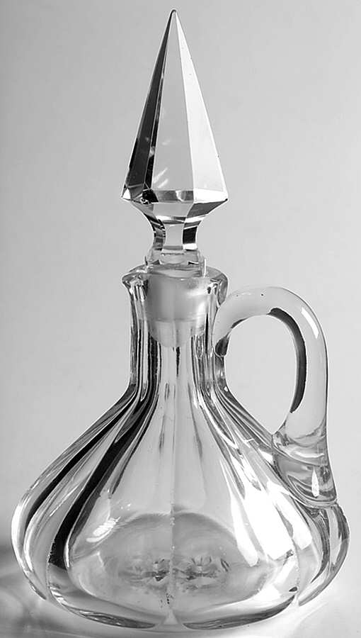 Wide Flat Panel Clear 6 Oz Cruet & Stopper by Heisey-1
