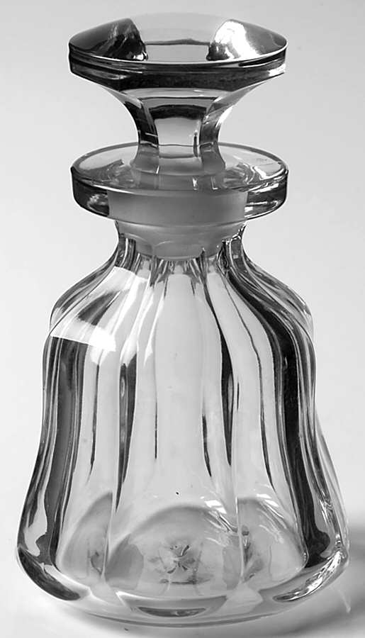Wide Flat Panel Clear Cologne Bottle & Stopper by Heisey-1