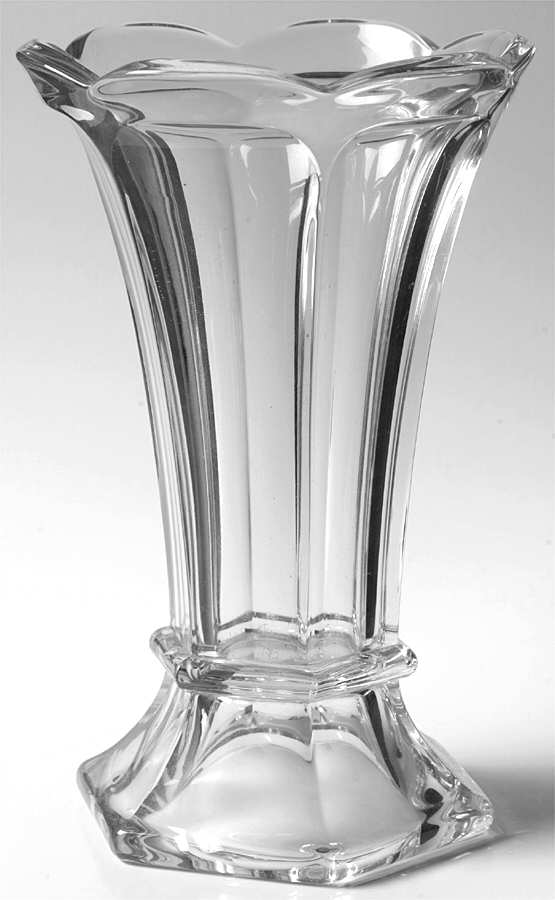 Wide Flat Panel Clear 10" Flared Vase by Heisey-1