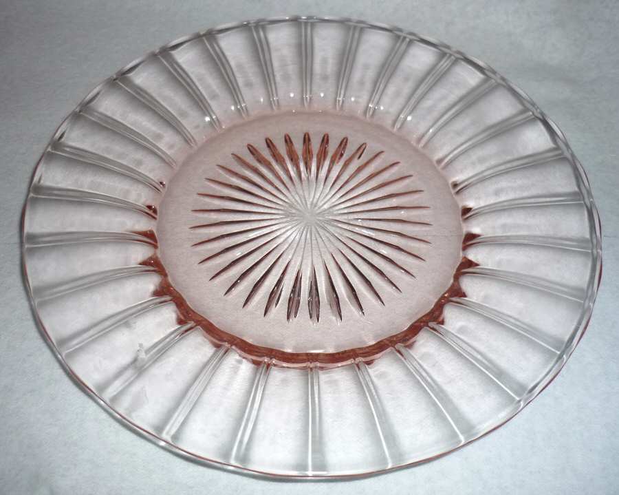 Ridge and Star Pink 7" Salad Plate by Heisey-1