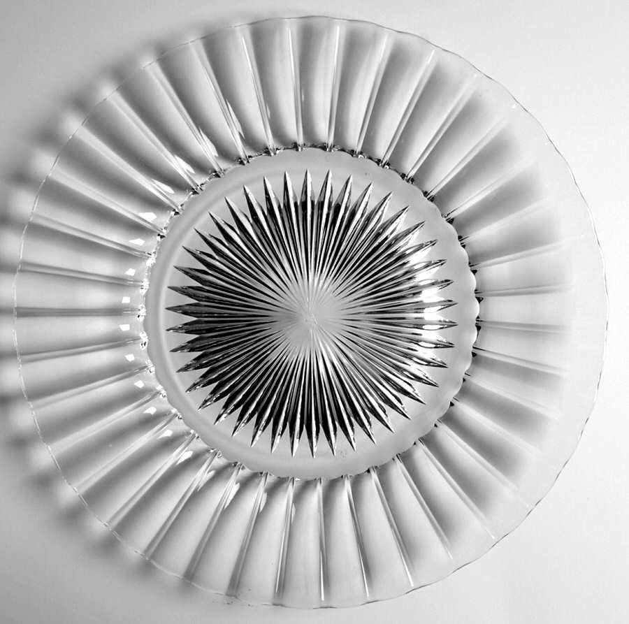 Ridge and Star Clear Dinner Plate by Heisey-1