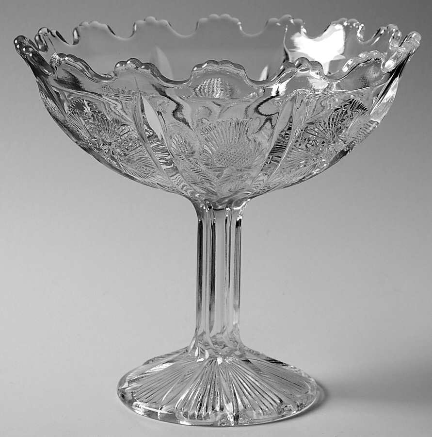 Panelled Thistle Round Compote (Height X Width) by Higbee-1