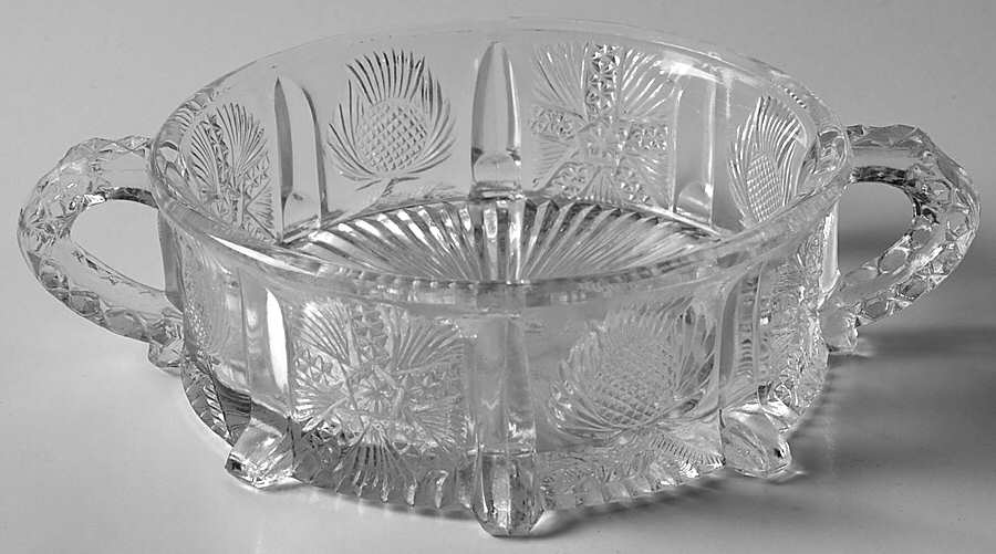 Panelled Thistle Round Butter Dish No Lid by Higbee-1