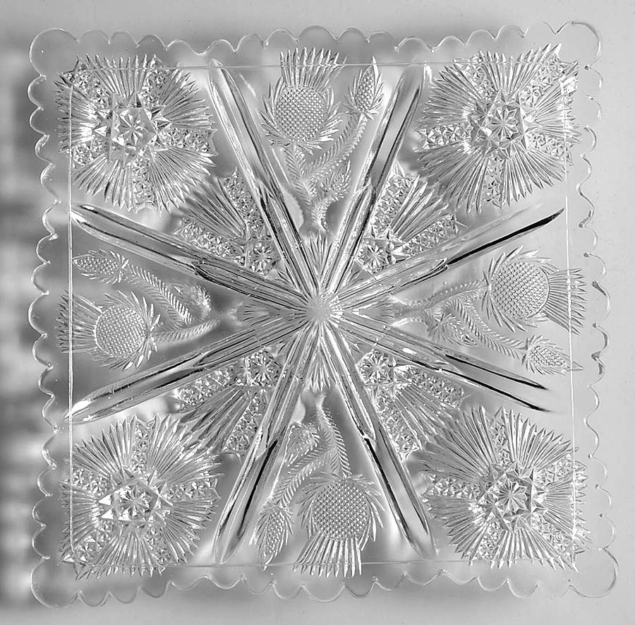 Panelled Thistle 7" Square Salad Plate by Higbee-1