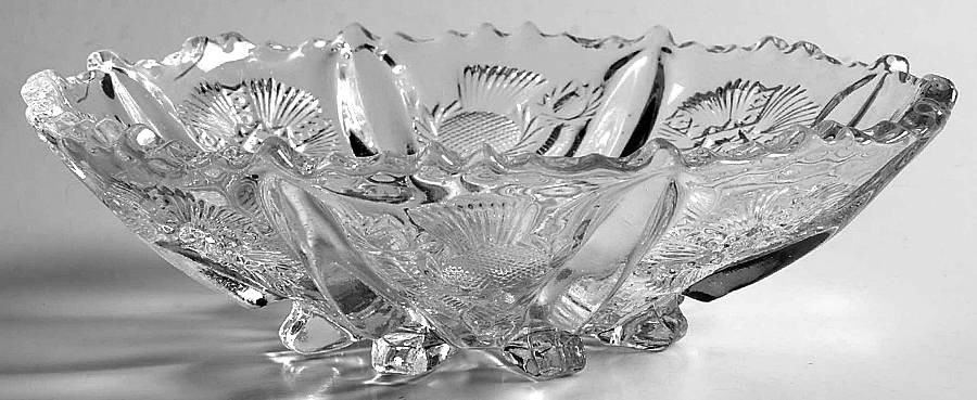 Panelled Thistle 7" Shallow Oval Bowl by Higbee-1