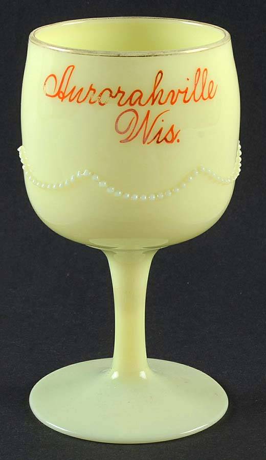 Beaded Swag Custard Water Goblet by Heisey-1
