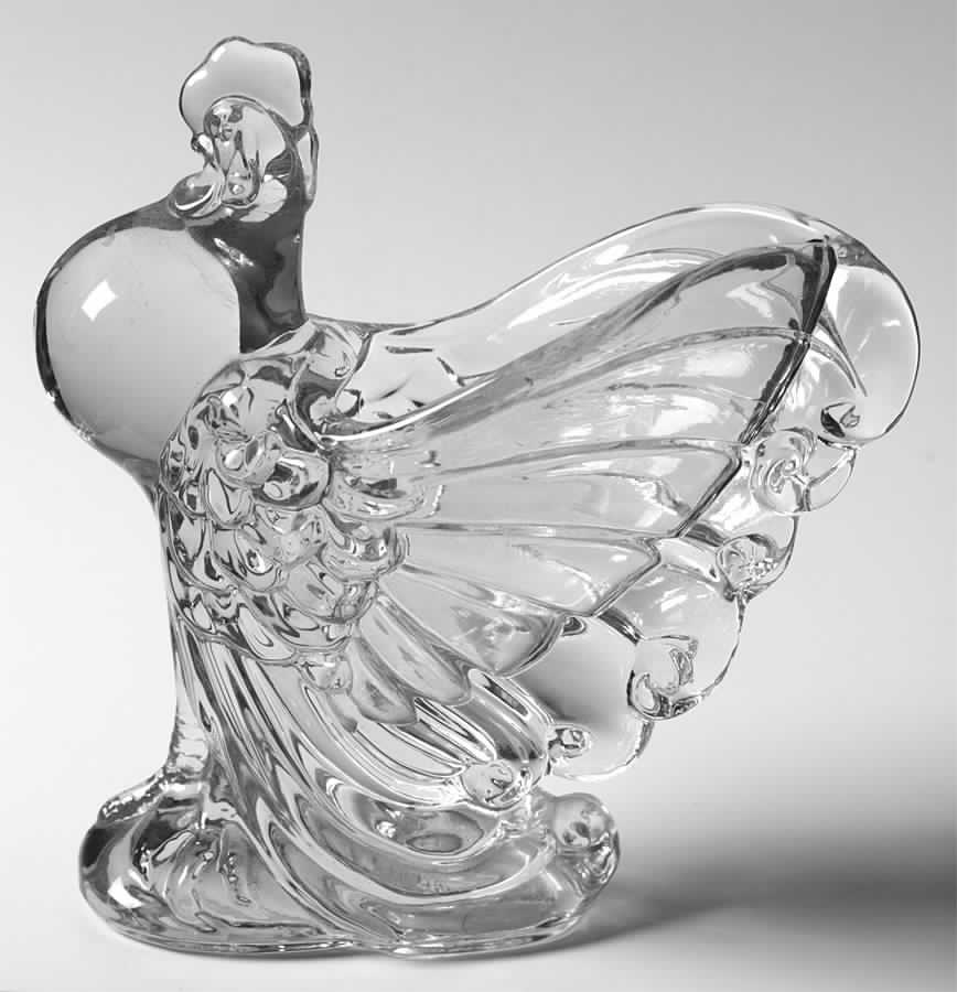 Heisey Animals and Figurines 6" Clear Chanticleer Vase by Heisey-1