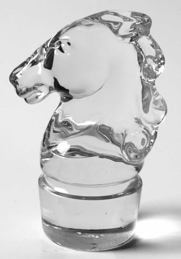 Heisey Animals and Figurines Half Mane Clear Horse Stopper by Heisey-1