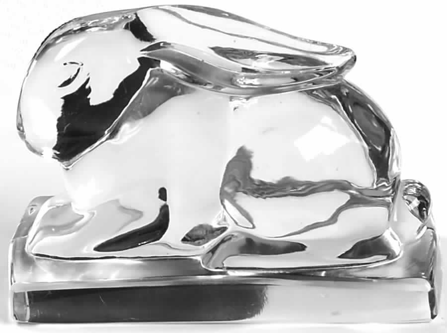 Heisey Animals and Figurines Clear Rabbit Paperweight by Heisey-1