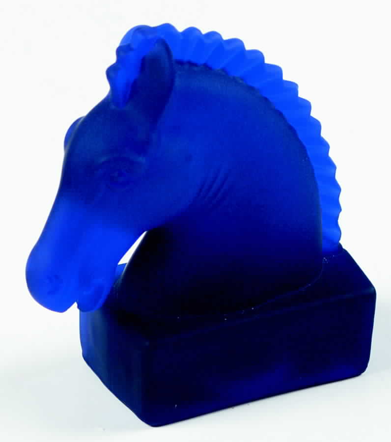 Heisey Animals and Figurines Cobalt Toy Horse Head by Heisey-1
