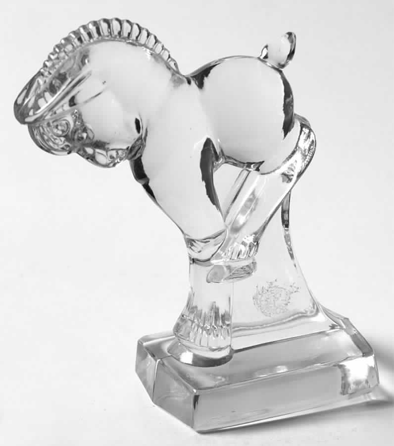 Heisey Animals and Figurines Clear Kicking Colt by Heisey-1
