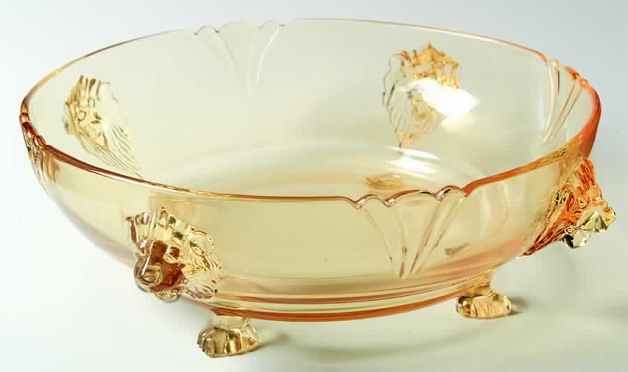 Heisey Animals and Figurines Sahara Lion Head Bowl by Heisey-1