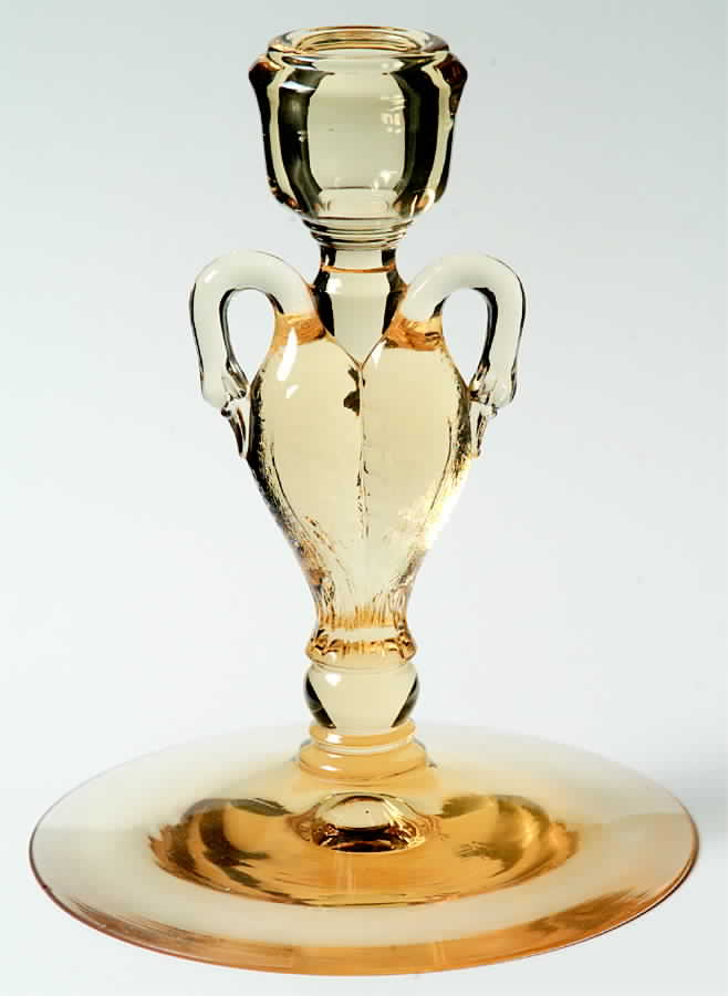 Heisey Animals and Figurines 6" Sahara Swan Candlestick by Heisey-1
