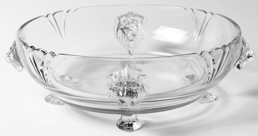 Heisey Animals and Figurines Clear Lion Head Bowl by Heisey-1
