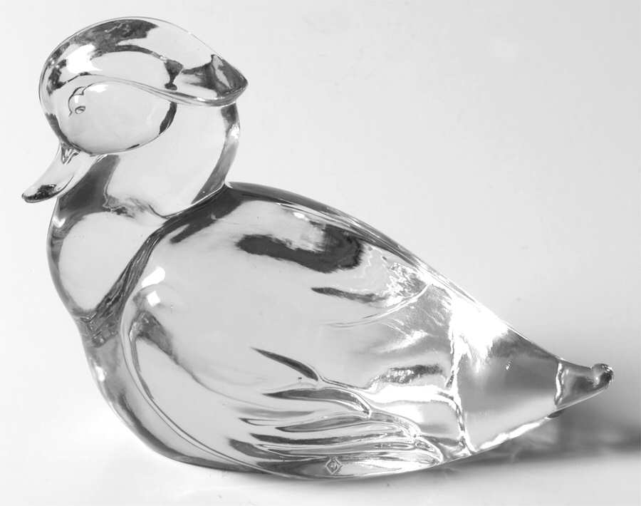Heisey Animals and Figurines Clear Mother Wood Duck by Heisey-1
