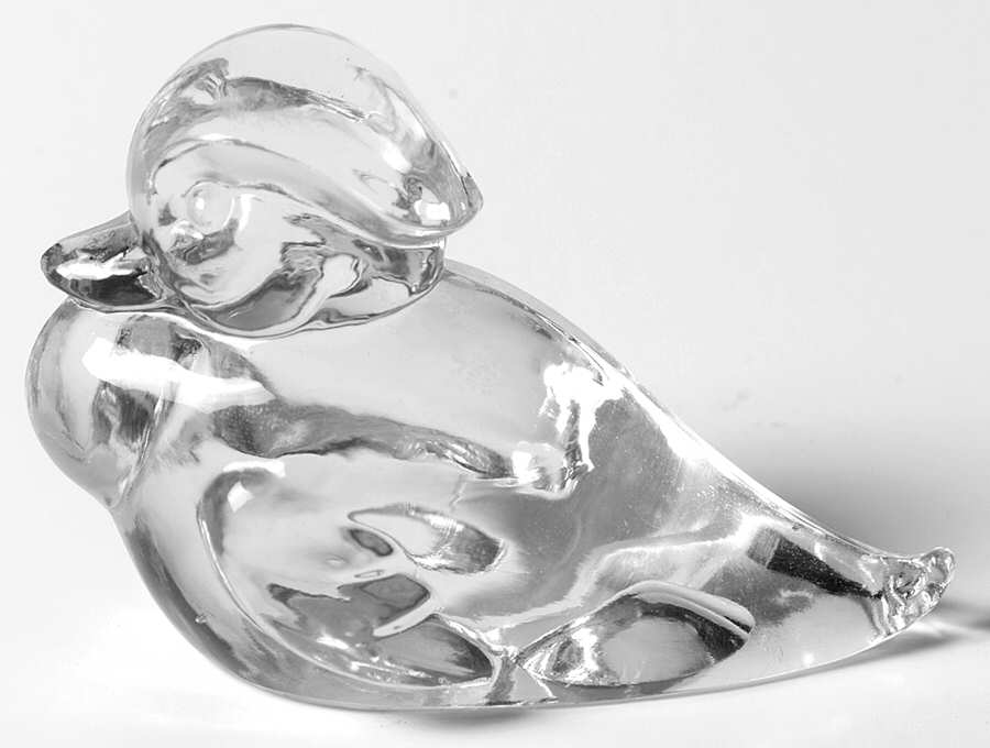 Heisey Animals and Figurines (Floating) Clear Wood Duckling by Heisey-1