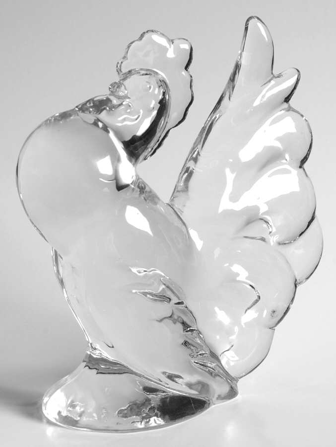 Heisey Animals and Figurines Clear Rooster by Heisey-1