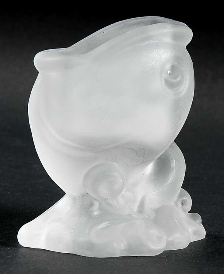 Heisey Animals and Figurines Frosted Fish Match Holder by Heisey-1
