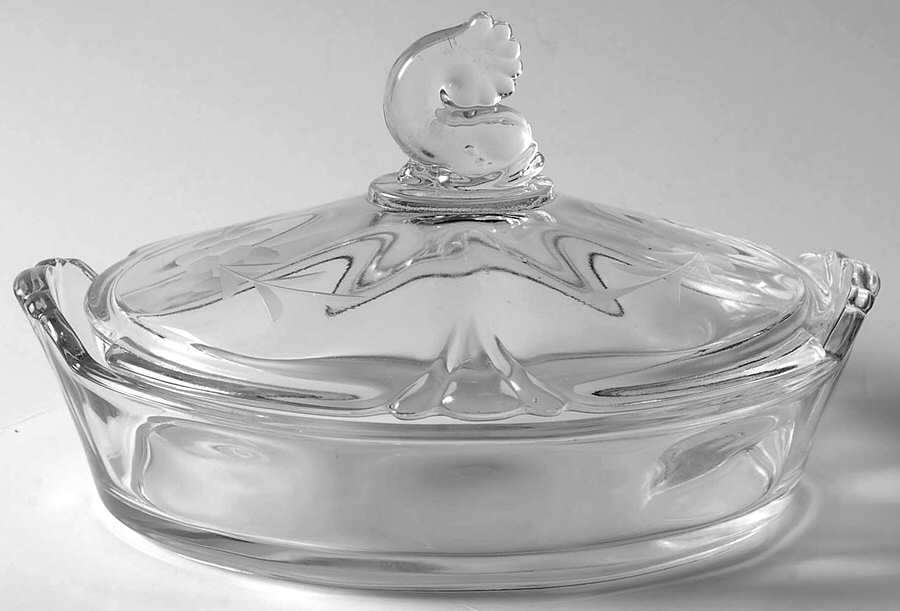 Heisey Animals and Figurines Lemon Dish & Dolphin Finial Lid by Heisey-1