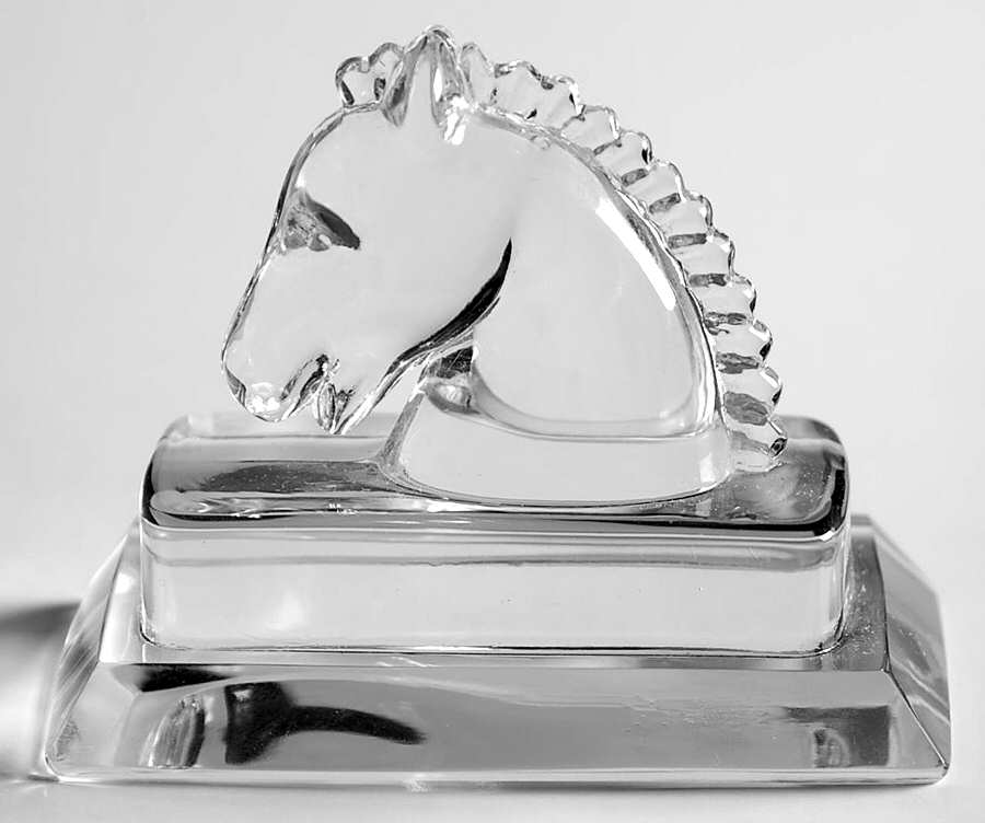 Heisey Animals and Figurines Clear Toy Horse Head by Heisey-1