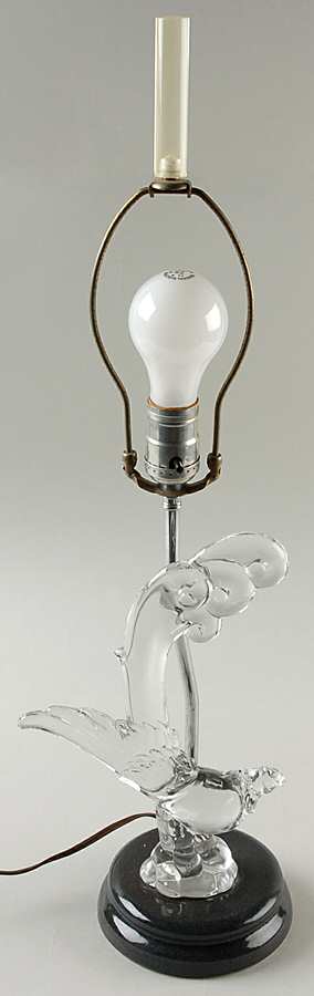 Heisey Animals and Figurines Asiatic Pheasant Lamp by Heisey-1