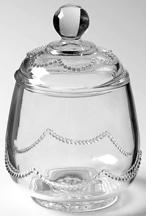 Beaded Swag Clear Sugar Bowl & Lid by Heisey-1