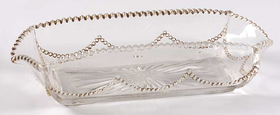 Beaded Swag Clear Flared Pickle Dish by Heisey-1