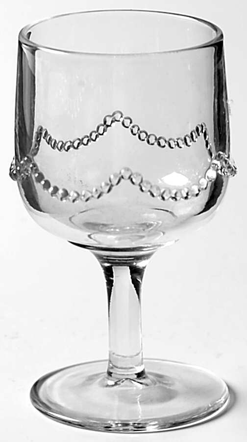 Beaded Swag Clear Wine Glass by Heisey-1