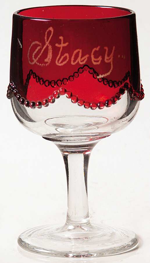 Beaded Swag Ruby Flash Wine Glass by Heisey-1