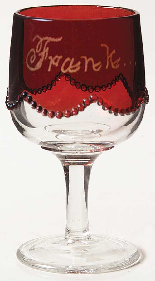 Beaded Swag Ruby Flash Wine Glass by Heisey-1