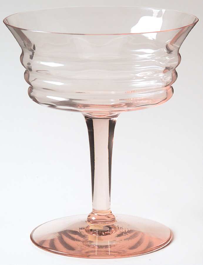 Circle Pair Pink Champagne/Tall Sherbet by Heisey-1