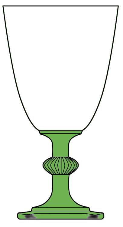 Carcassone Green Water Goblet by Heisey-1