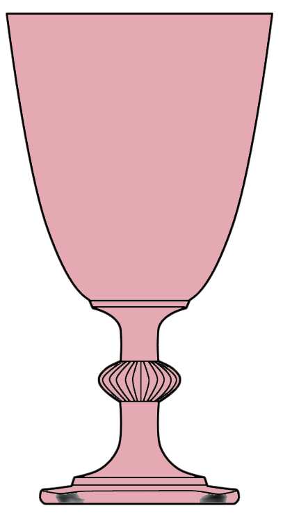 Carcassone Flamingo Pink Water Goblet by Heisey-1