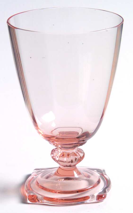 Carcassone Flamingo Pink Low Water Goblet by Heisey-1